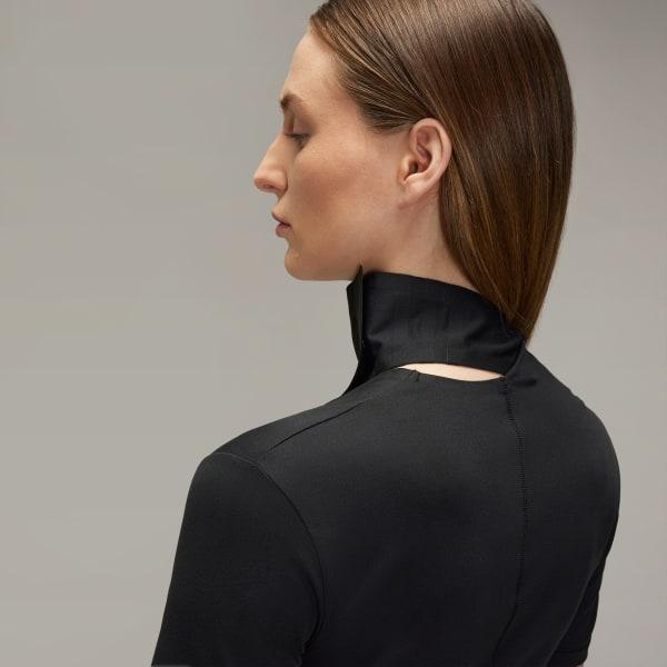 adidas Y-3 Fitted Neck Closure Dress Black 2XS Womens Product Image