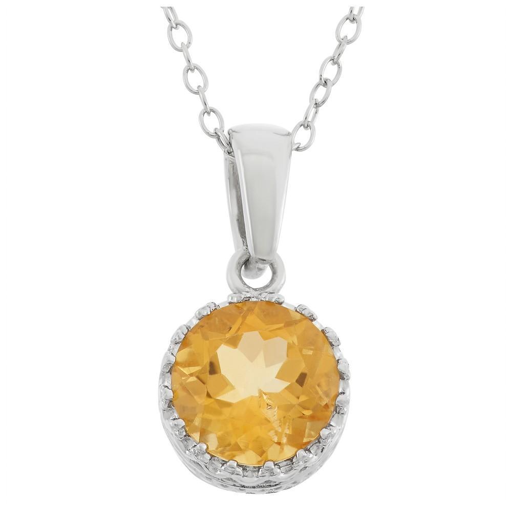 Tiara Citrine terling Silver Pendant Necklace, Women's, Size: 18", Yellow Product Image