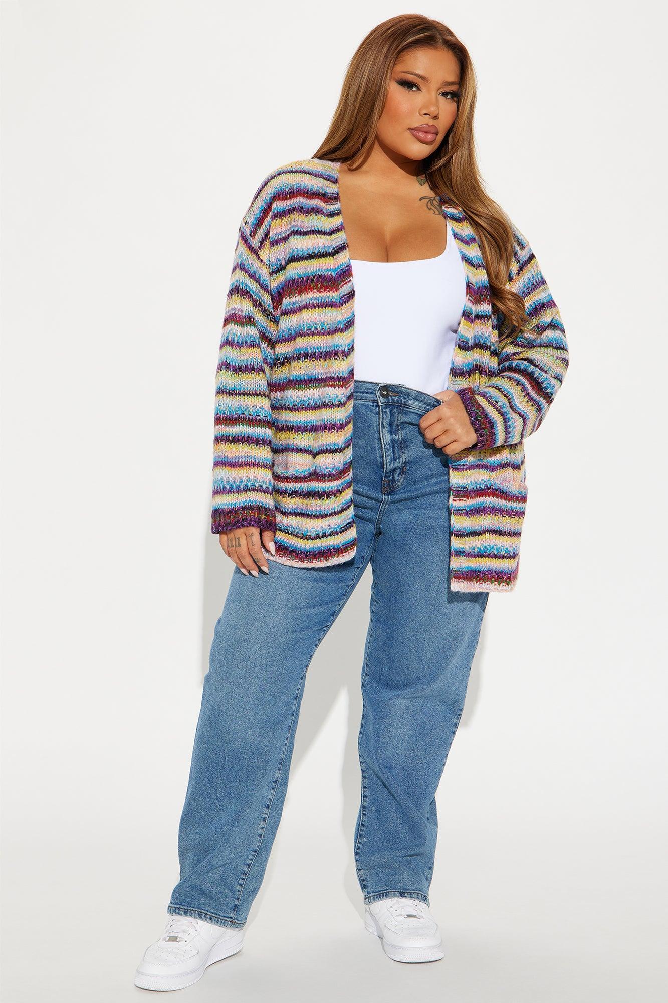 Meet Me There Striped Cardigan - Multi Color Product Image
