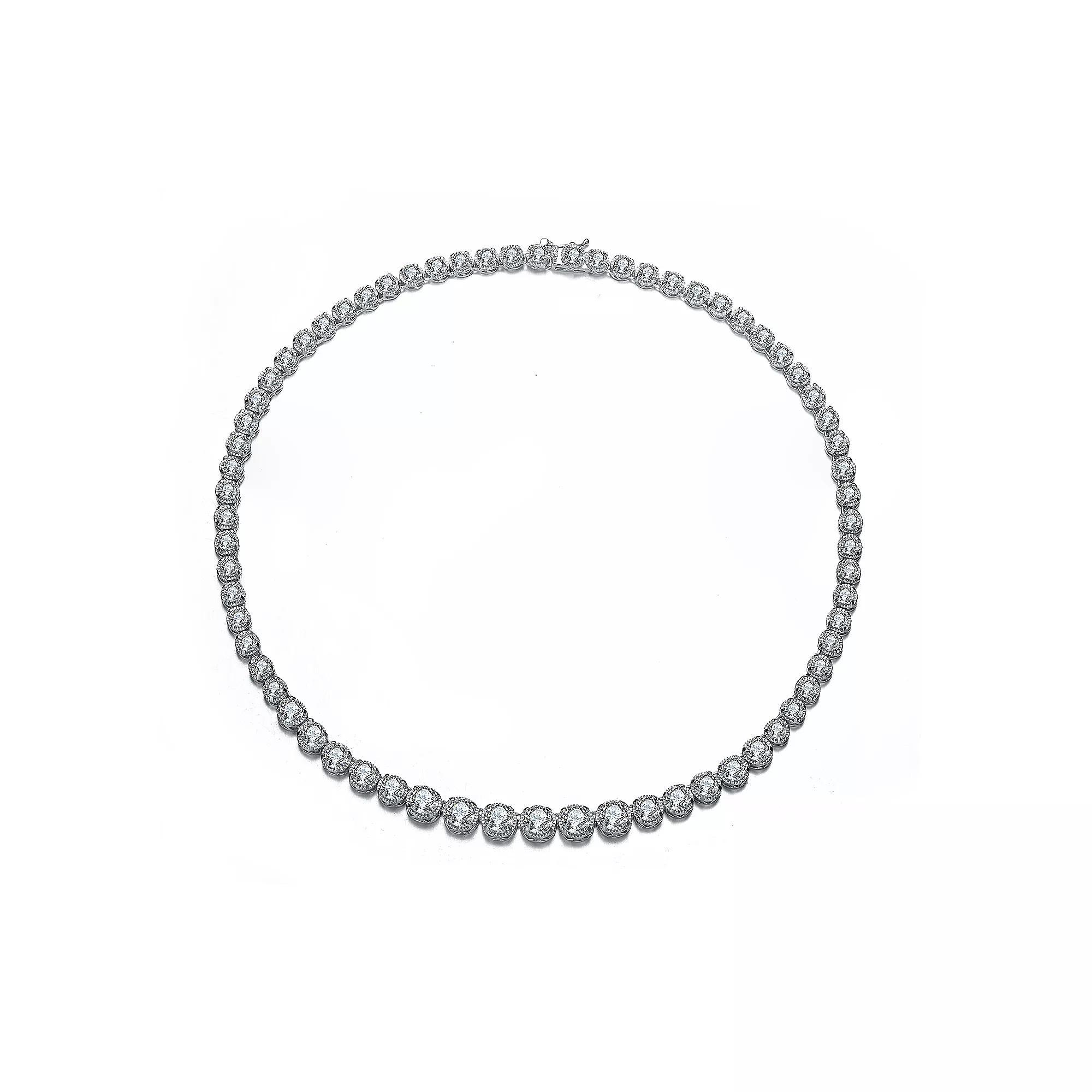 Sterling Silver Cubic Zirconia Tennis Necklace, Womens Product Image