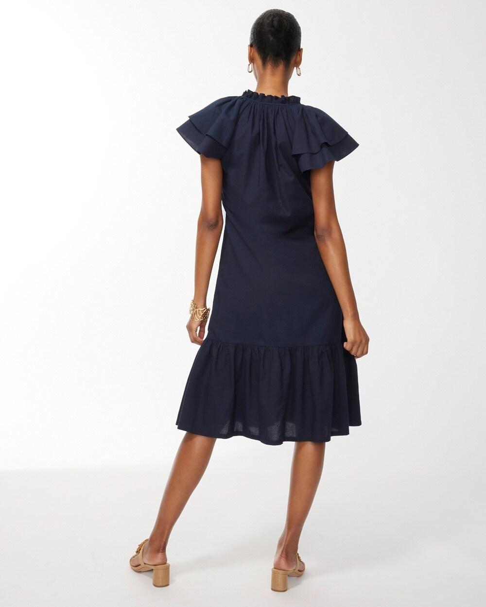 Tiered Flutter Sleeve Midi Dress Product Image