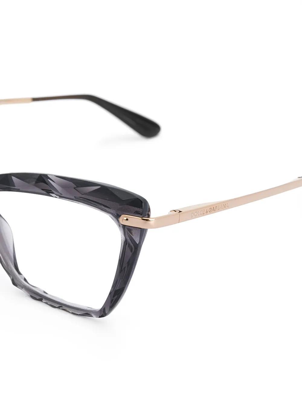 DOLCE & GABBANA Square Frame Cat Eye Glasses In Brown Product Image