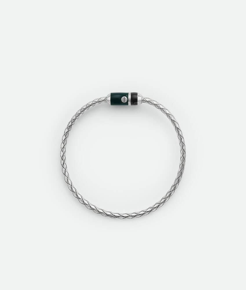 Men's Intreccio Bracelet in Black/emerald green Product Image