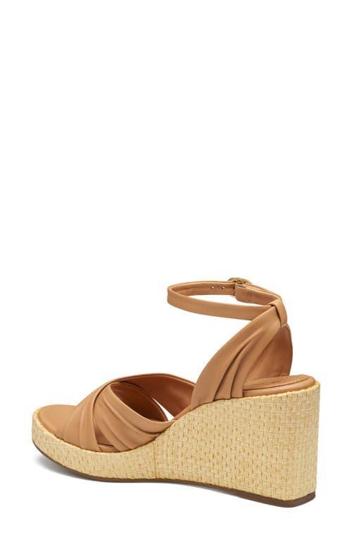 Johnston  Murphy Womens Marcia Leather Cross-Band Espadrille Platform Wedge Sandals Product Image