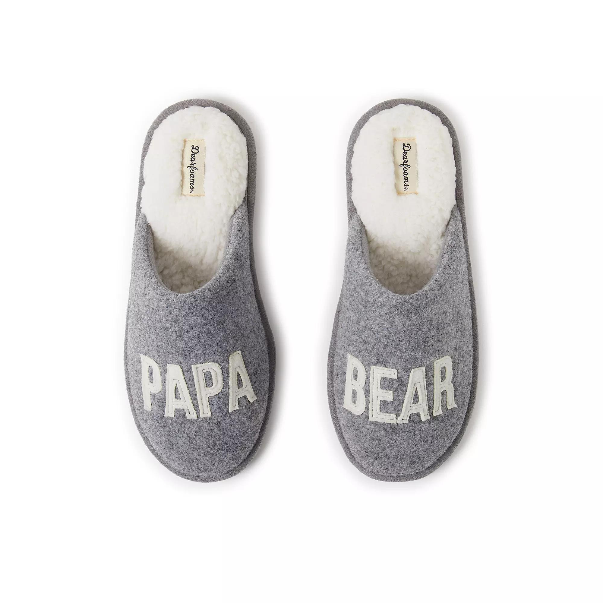 Dearfoams Carson Family Mens Scuff Slippers Light Grey Gray Product Image
