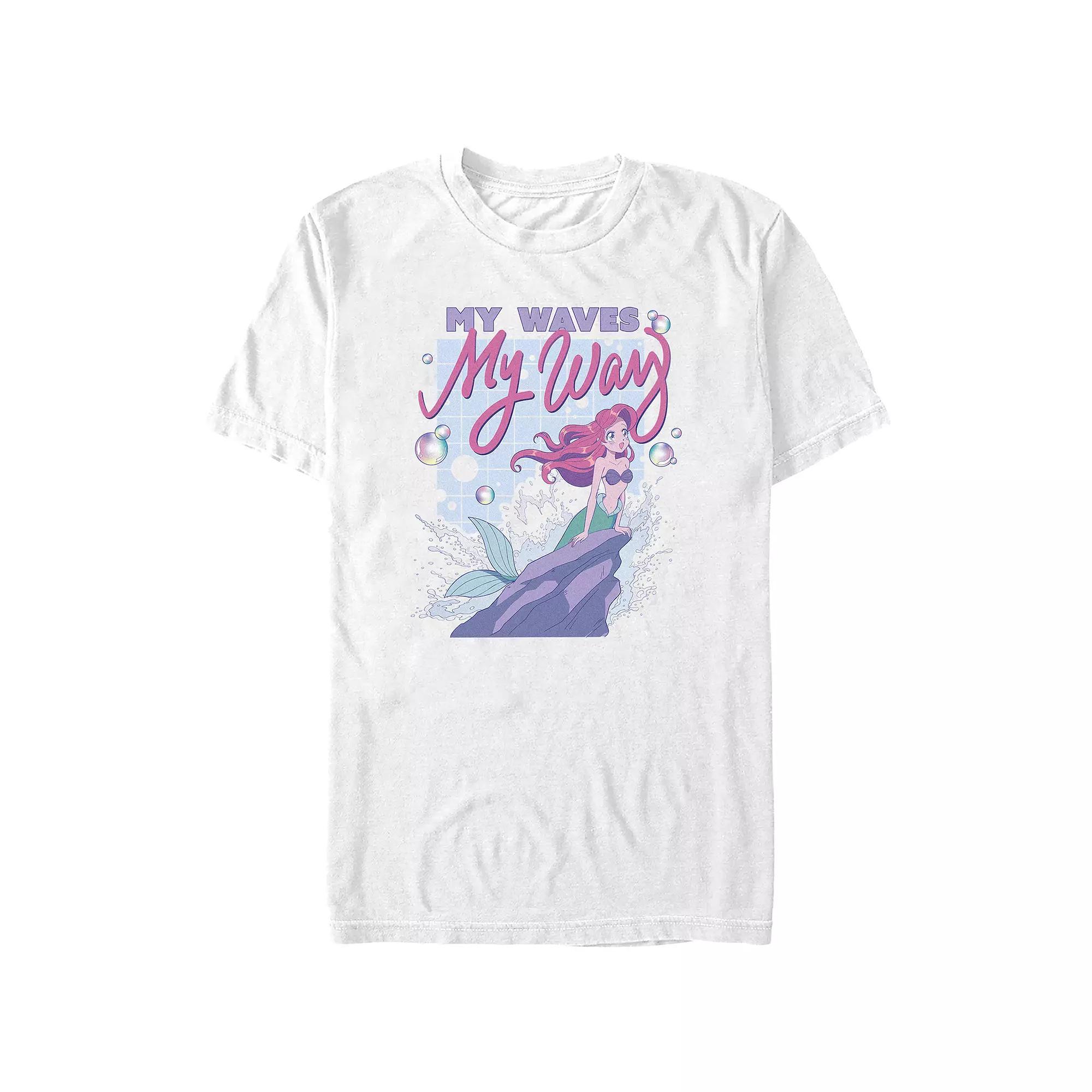 Disney's The Little Mermaid My Waves My Way Juniors' Boyfriend Graphic Tee, Women's, Size: Medium, White Product Image