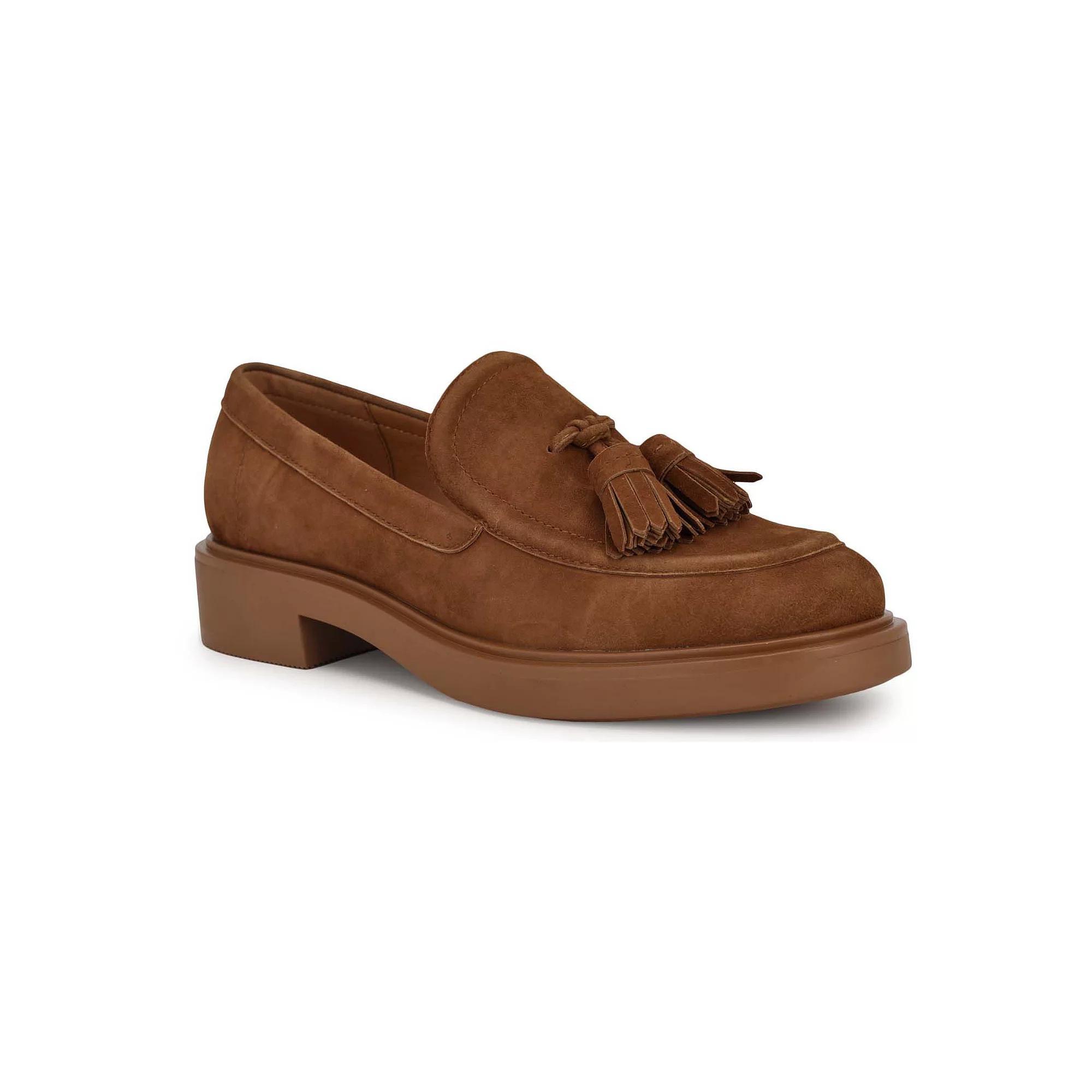 Nine West Roker Slip-On Round Toe Women's Casual Loafers, Size: 9.5, Red Suede Product Image