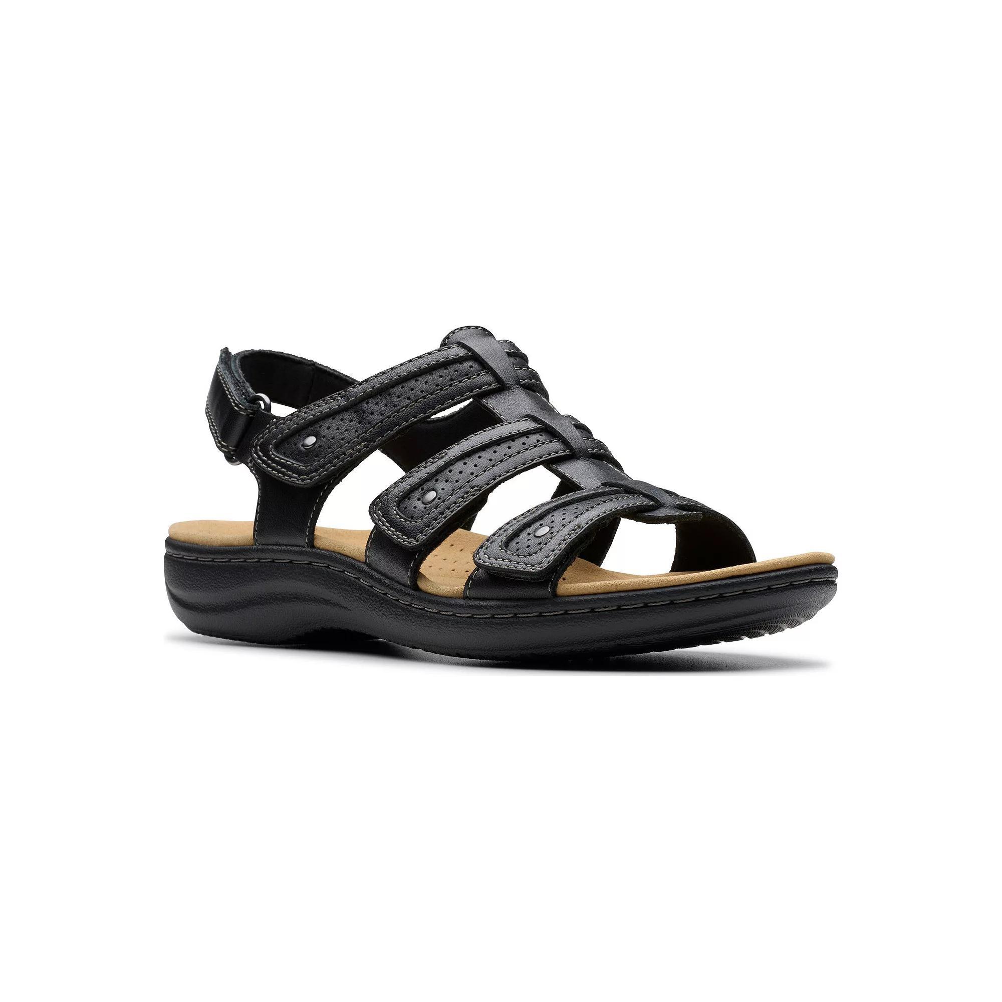 Clarks® Laurieann Ivy Women's Leather Sandals, Size: 10, Black Product Image