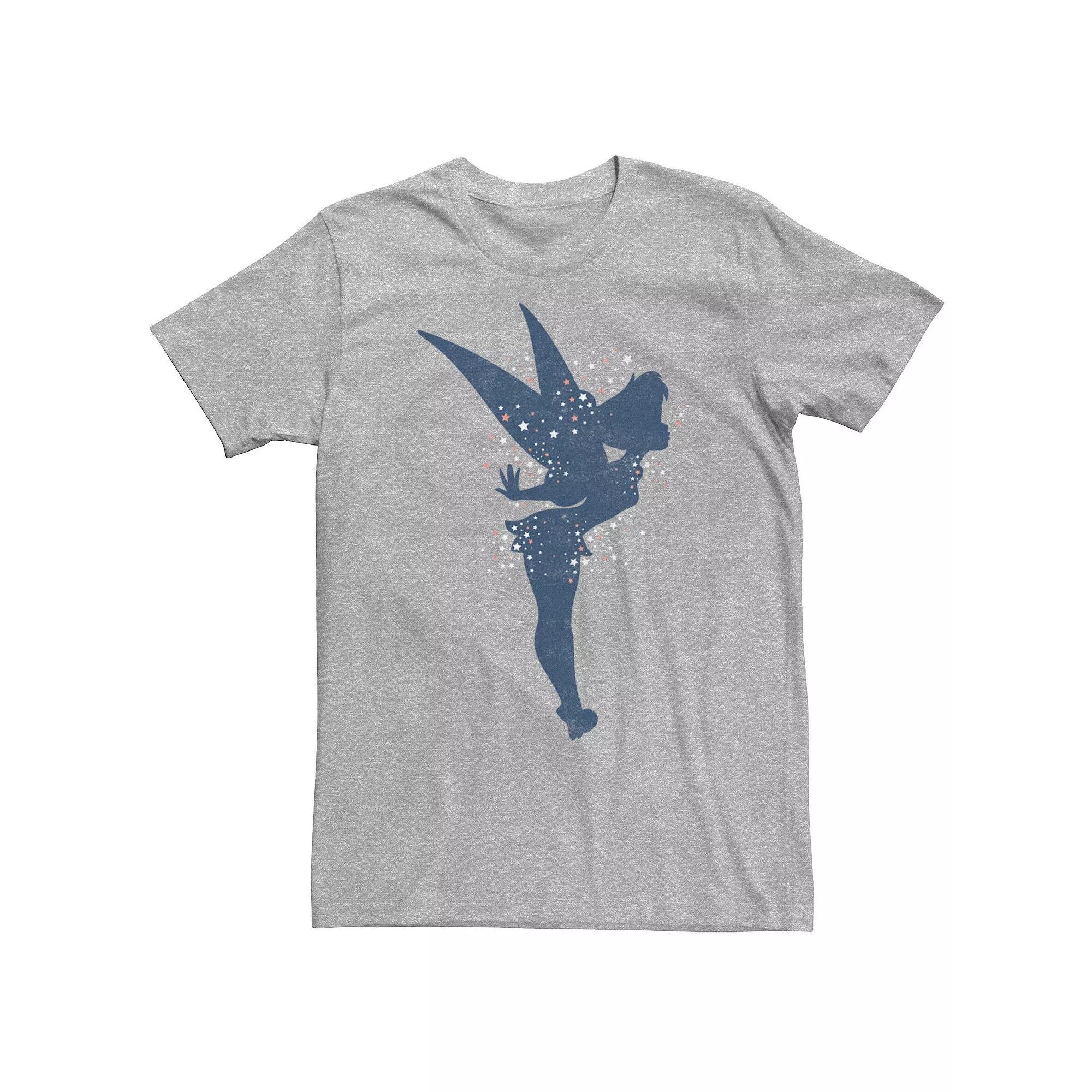 Disney's Peter Pan Tinkerbell Men's Americana Shadow Tee, Size: XL, Athletic Grey Product Image