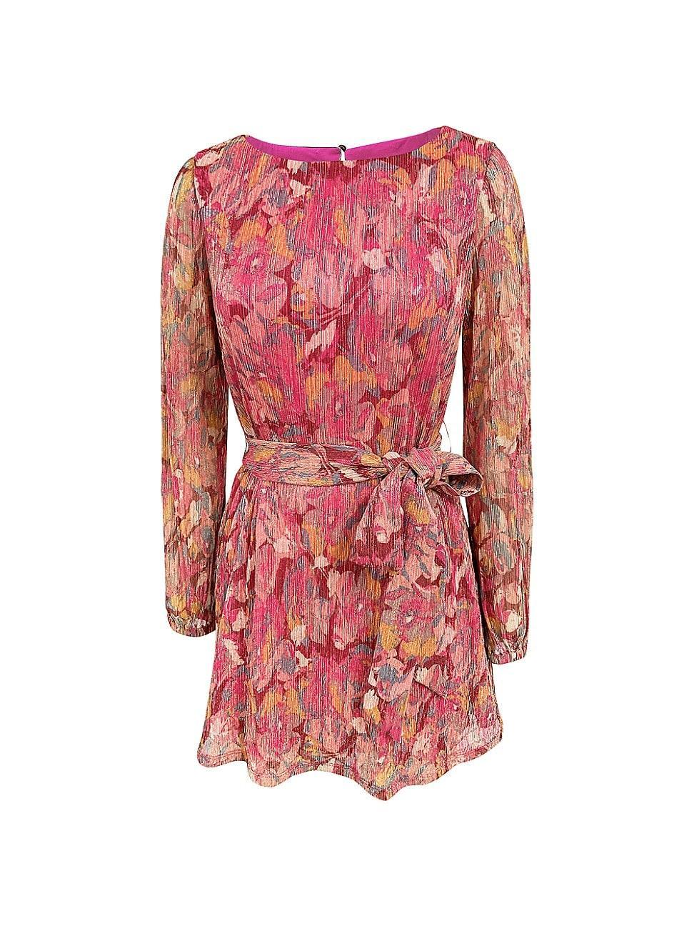 Womens Kirsi Floral Metallic Minidress Product Image
