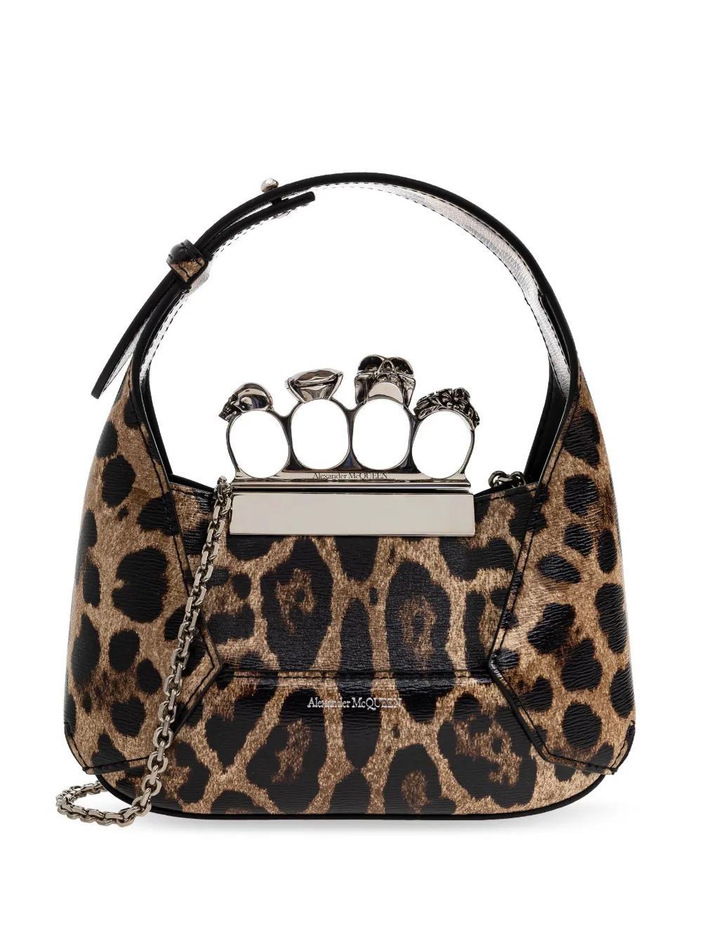 ALEXANDER MCQUEEN Mini Jewelled Hobo Bag In Naturalblack Product Image
