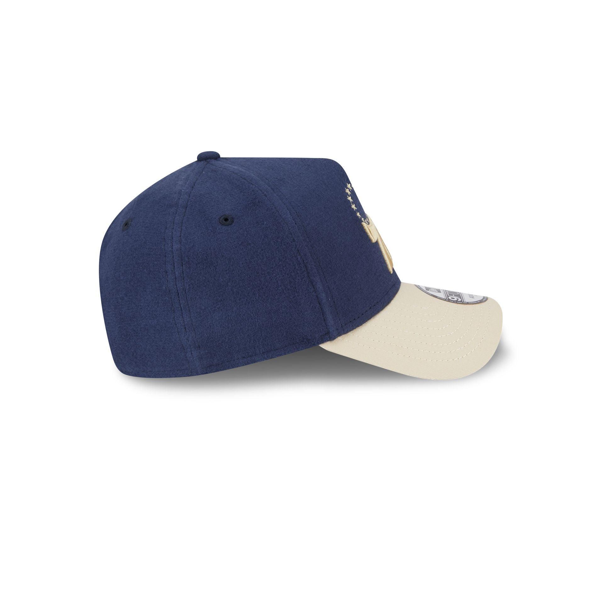 Philadelphia 76ers Moleskin Crown Navy 9FORTY A-Frame Snapback Hat Male Product Image