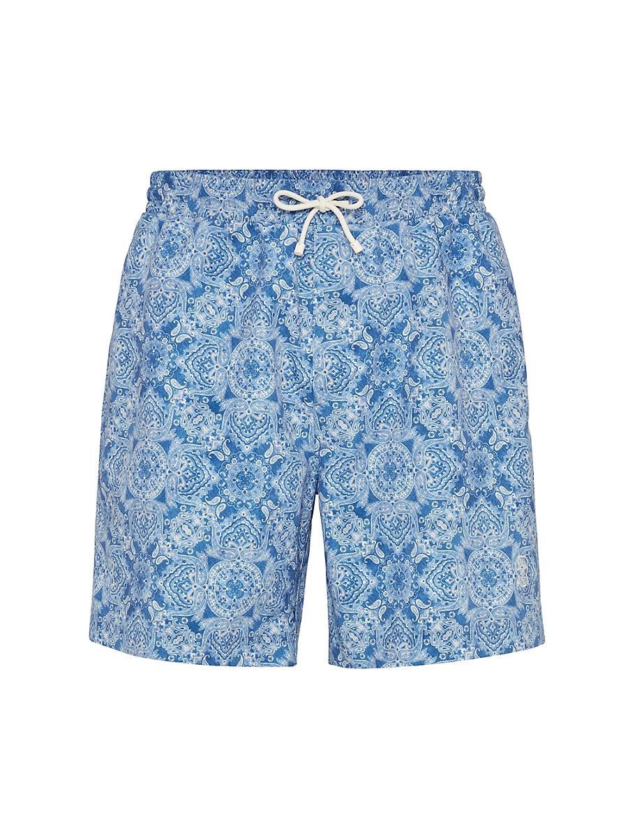 Mens Paisley Nylon Swim Shorts Product Image