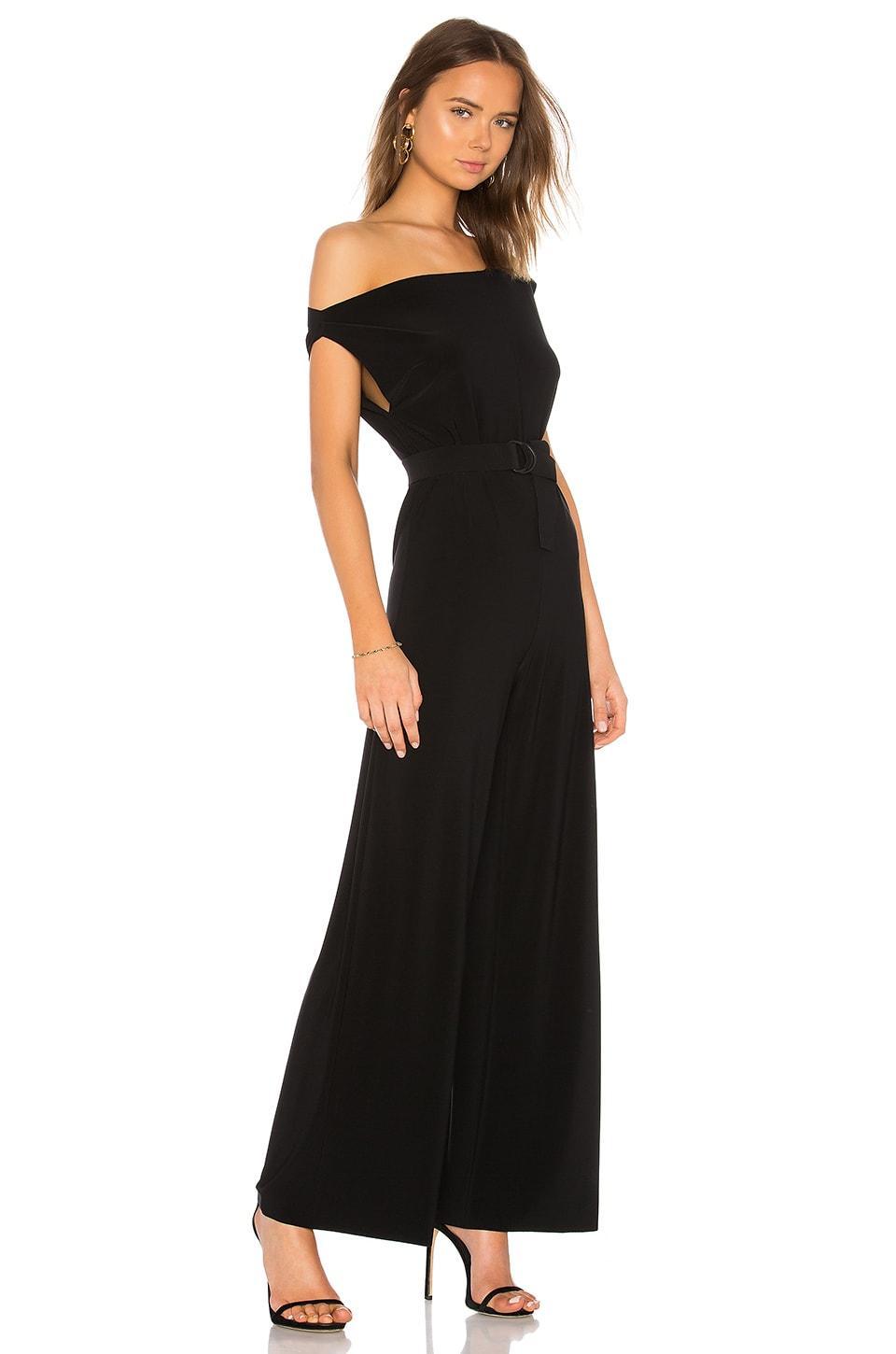 Womens Asymmetric Drop-Shoulder Wide-Leg Jumpsuit Product Image