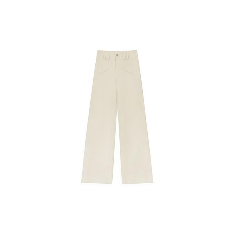 High Rise Plain Wide Leg Pants Product Image