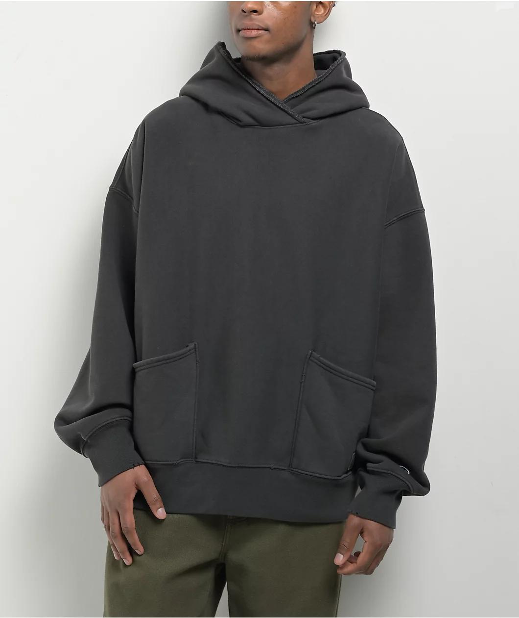 Champion Reverse Weave Crossover Black Vintage Dye Hoodie Product Image