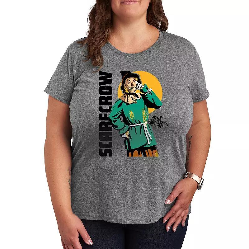 Plus The Wizard Of Oz Scarecrow Graphic Tee, Womens Grey Gray Product Image