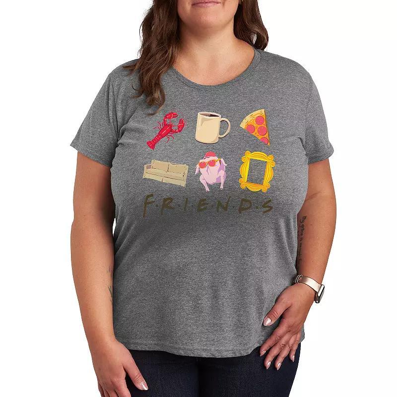 Plus Garfield Im Fine This Is Fine Graphic Tee, Womens Grey Royal Blue Product Image
