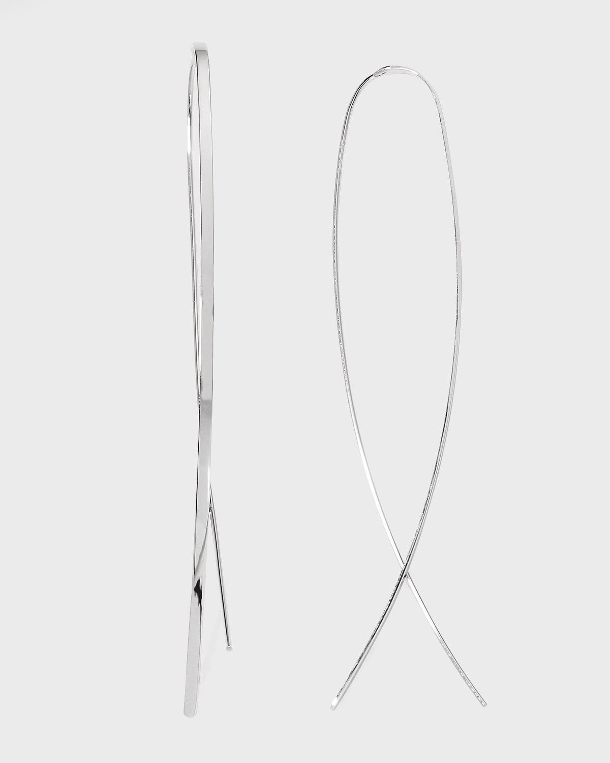 14k Elite Narrow Upside Down Hoop Earrings Product Image