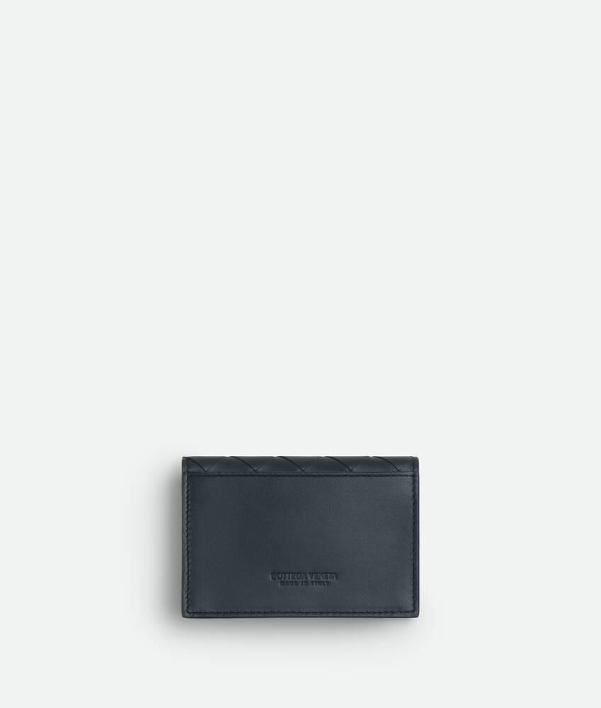 Men's Intrecciato Business Card Case in Shadow/olive oil Product Image