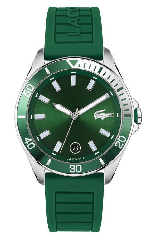 Lacoste Mens Tiebreaker Green Silicone Strap Watch 43mm Product Image