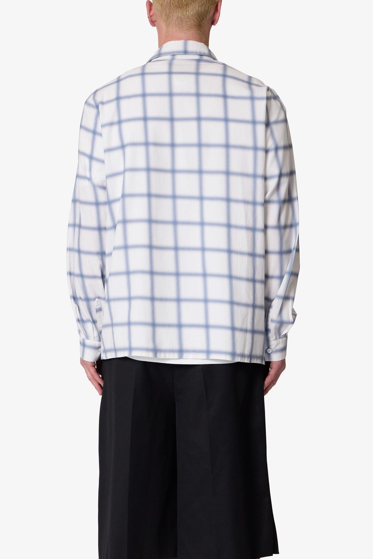 Blue Checked Flannel Shirt - Blue/White Product Image