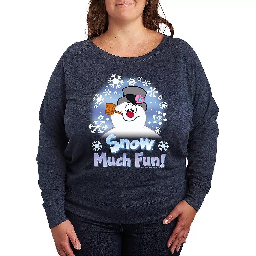 Plus Size I Saw A Dog French Terry Long Sleeve Tee, Womens Grey Green Product Image