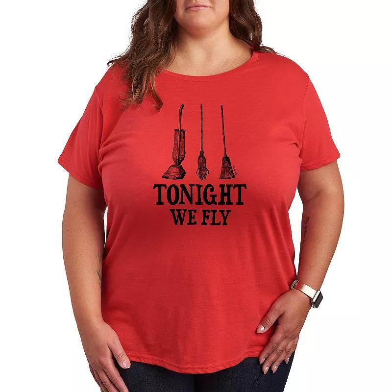 Disney's Hocus Pocus Plus Size Tonight We Fly Graphic Tee, Women's, Size: 1XL, White Product Image