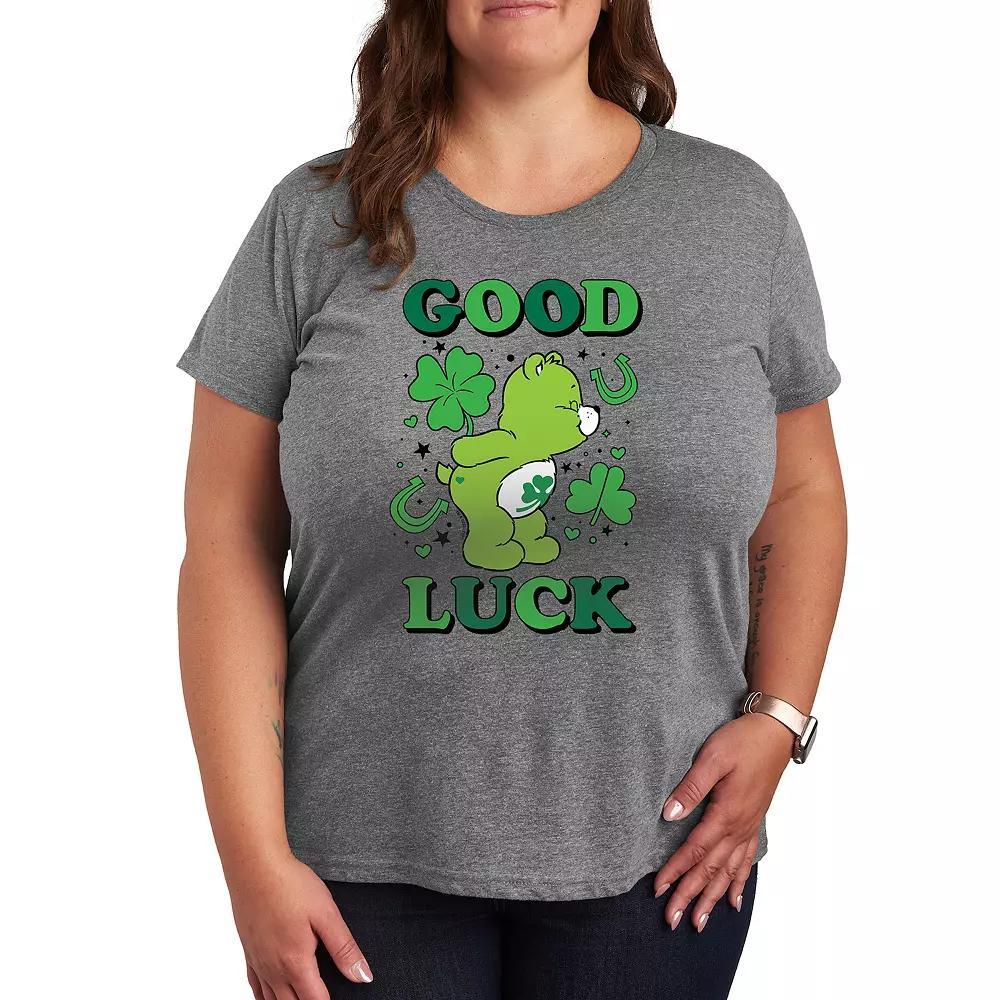 Plus Care Bears Good Luck Graphic Tee, Womens Grey Gray Product Image