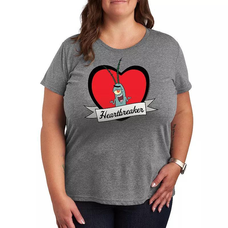 Plus Barbie Team Santa Graphic Tee, Womens Grey Gray Product Image