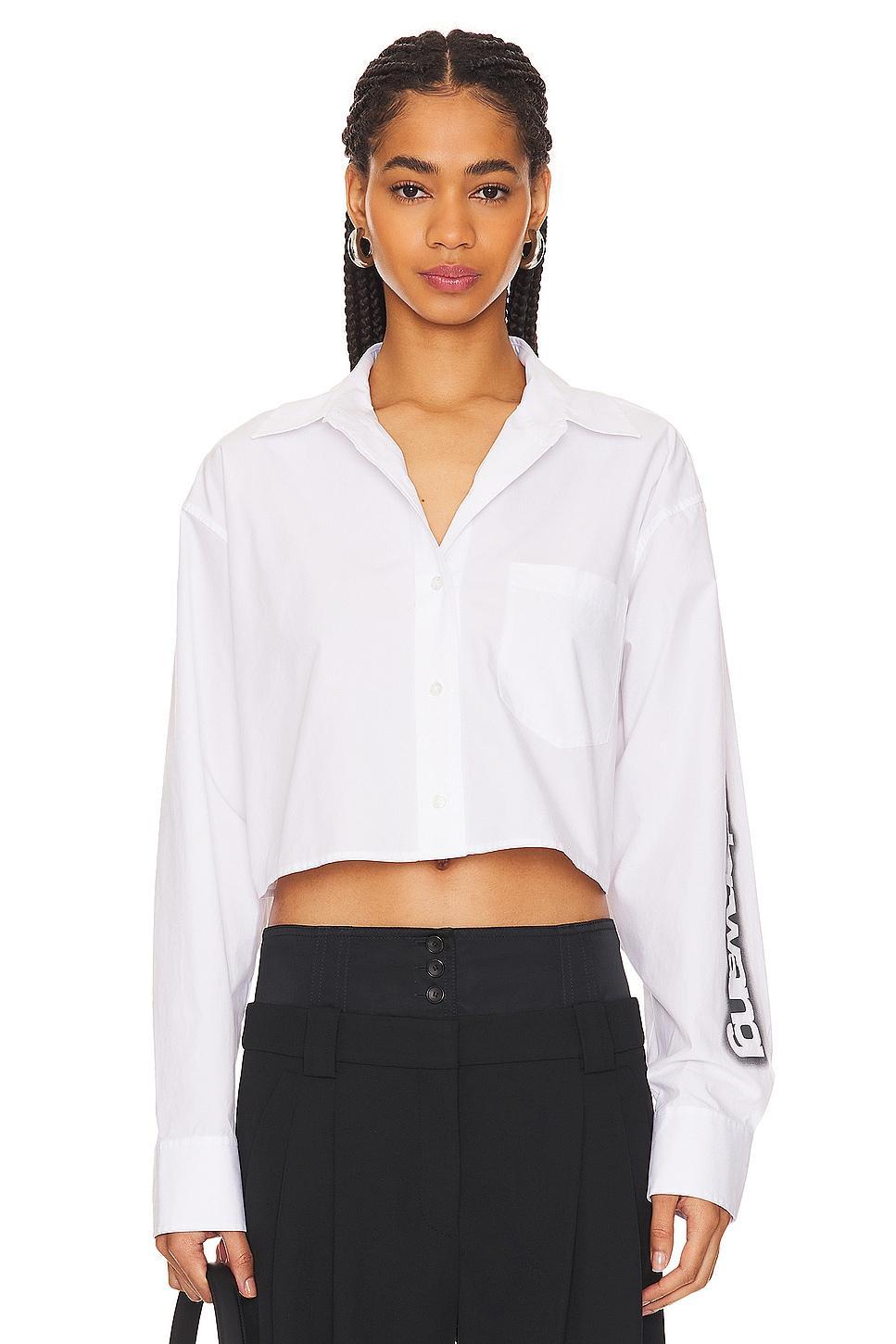 Button Down Cropped Shirt Product Image