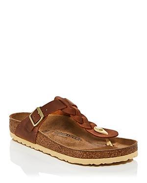 Birkenstock Womens Gizeh Braided Oiled Leather Thong Sandals Product Image