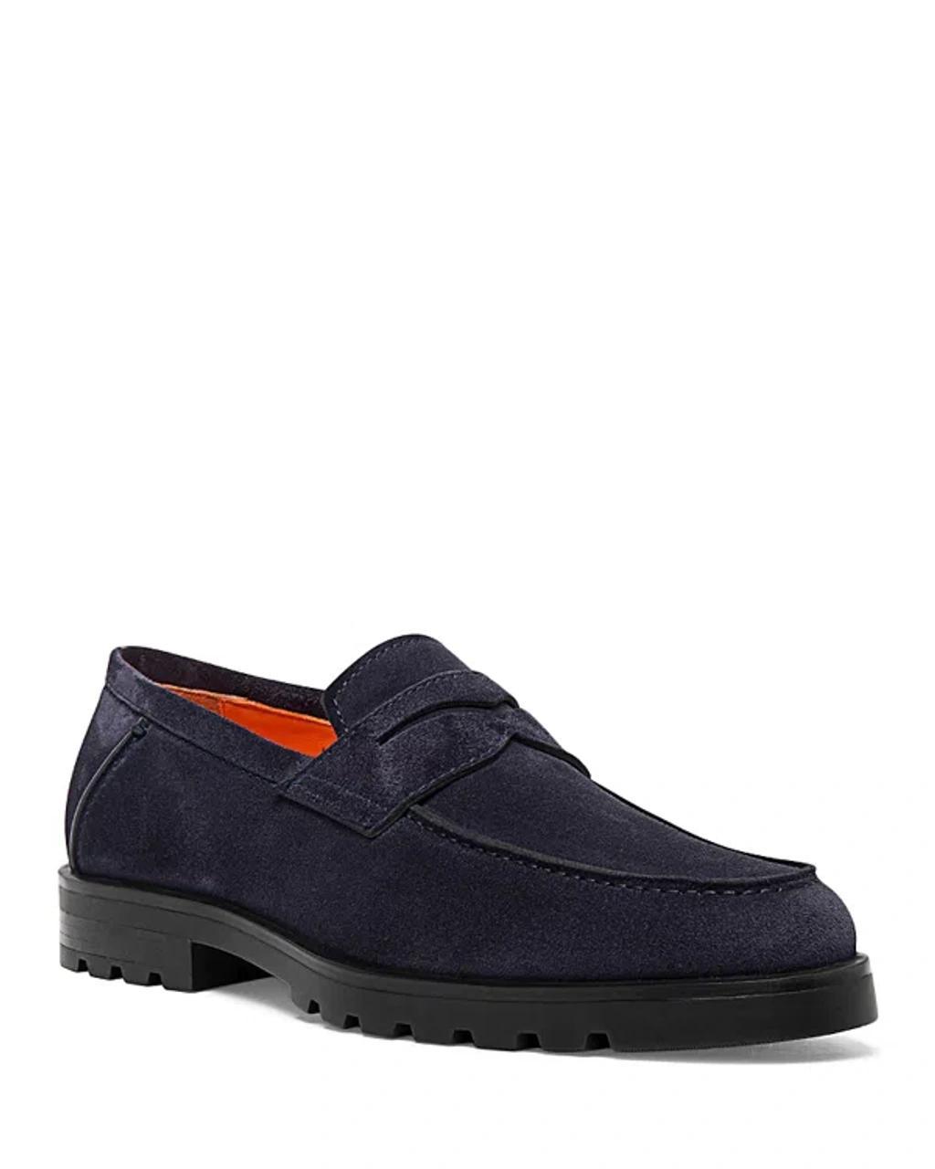 Mens Rock Suede Lug Sole Penny Loafers Product Image