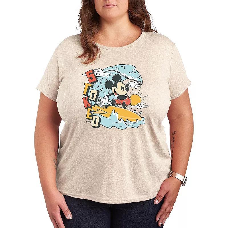 Disneys Mickey Mouse Plus Stoked Graphic Tee, Womens Product Image