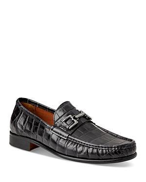 Mens Trieste Croc-Effect Moccasin Bit Loafers Product Image