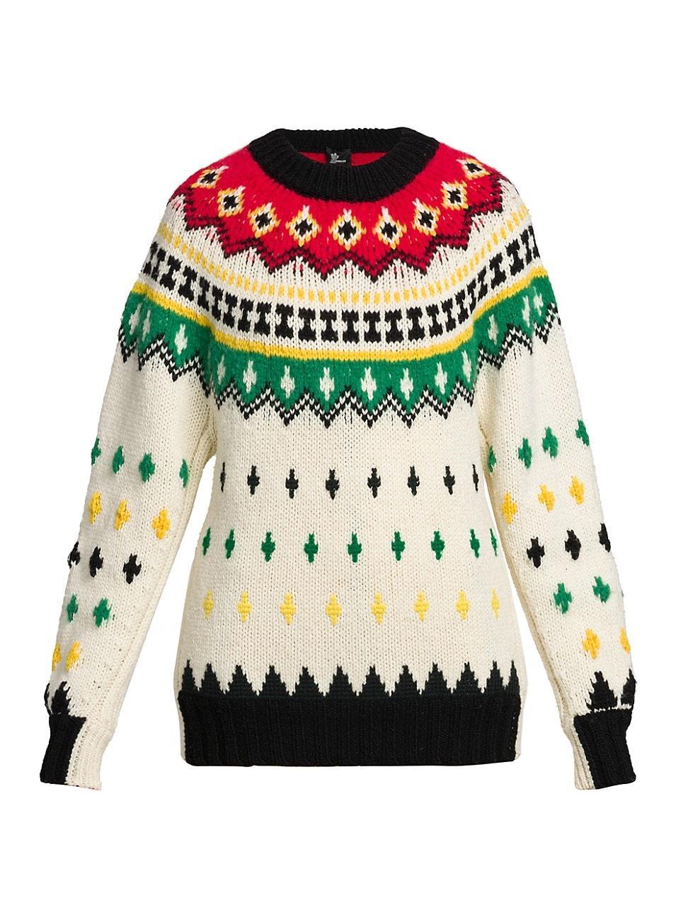 Intarsia Knit Wool Crewneck Product Image