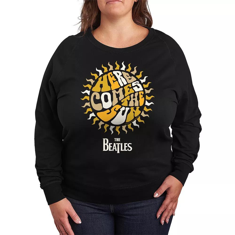 Plus Size The Beatles Here Comes The Sun French Terry Long Sleeve Tee, Womens Product Image