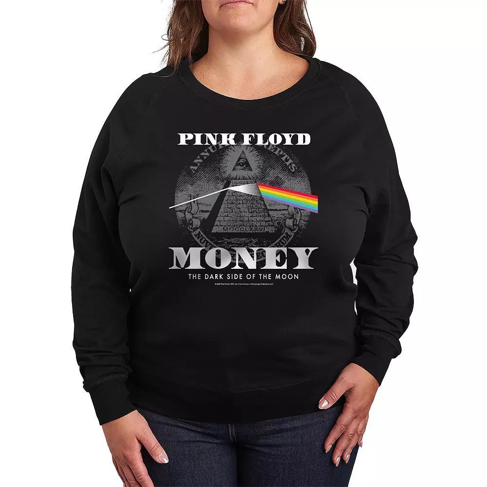 Plus Size Pink Floyd Money Prism French Terry Long Sleeve Tee, Womens Product Image