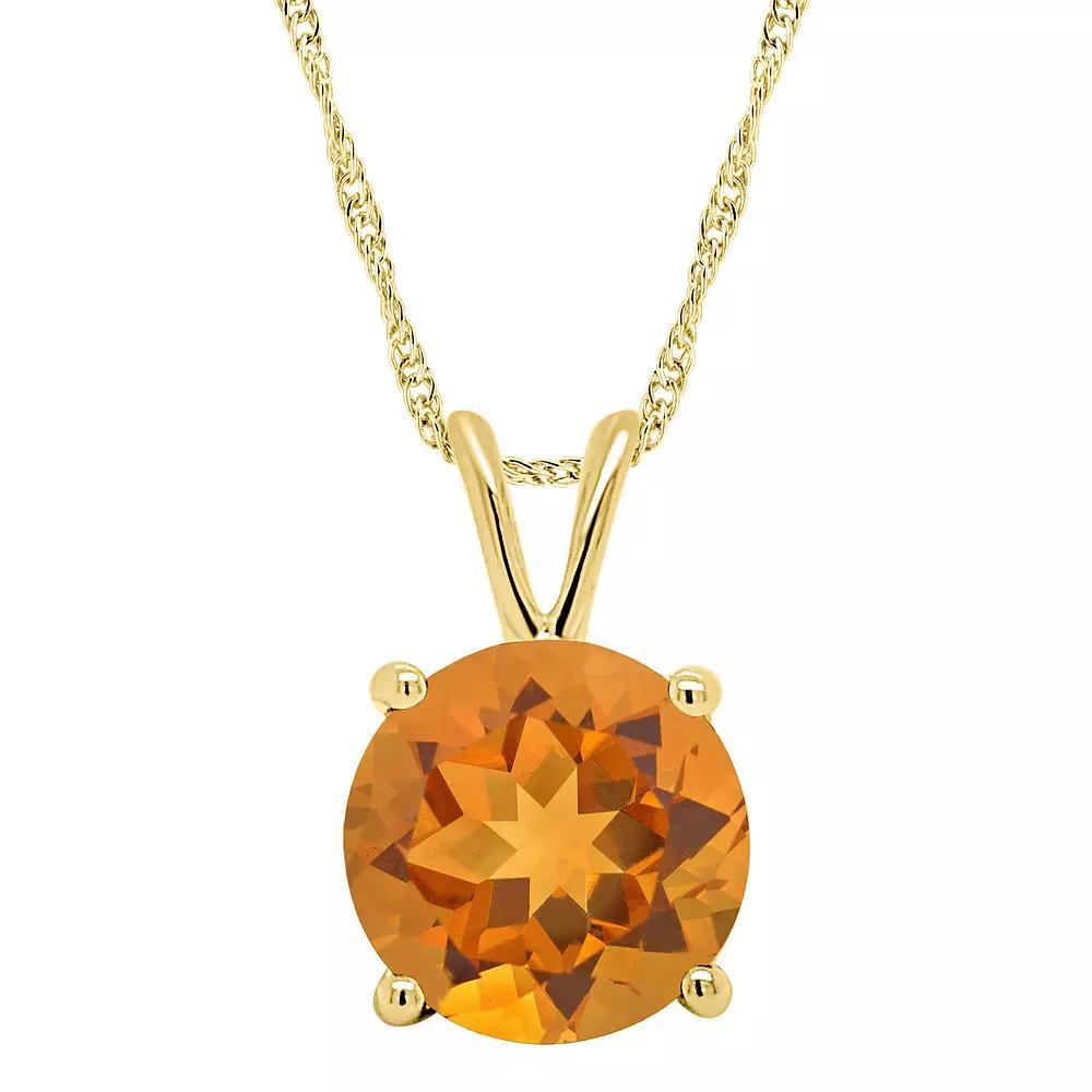 Alyson Layne 14k Gold Round Citrine Pendant Necklace, Women's, Size: 18", 14k White Gold Product Image
