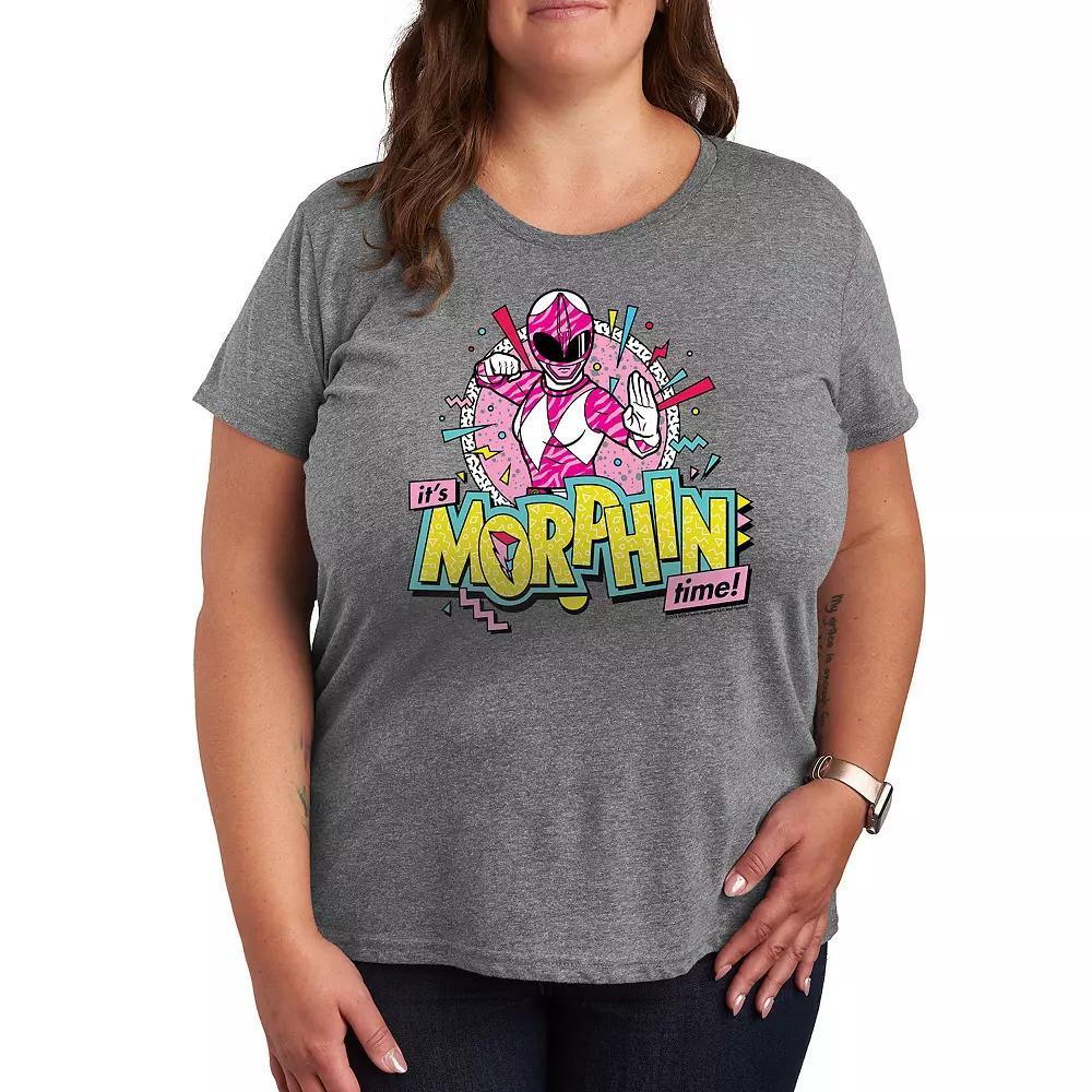 Plus Power Rangers Morphin Time Pink Graphic Tee, Womens Product Image