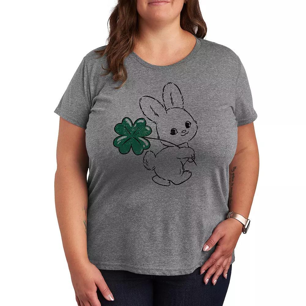 Plus Bunny And Clover Graphic Tee, Womens Product Image