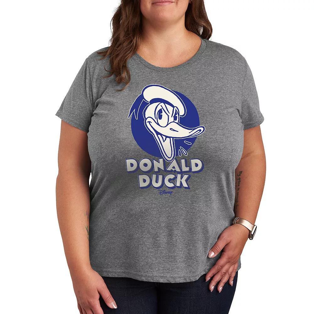Disneys Donald Duck Plus Classic Graphic Tee, Womens Grey Gray Product Image