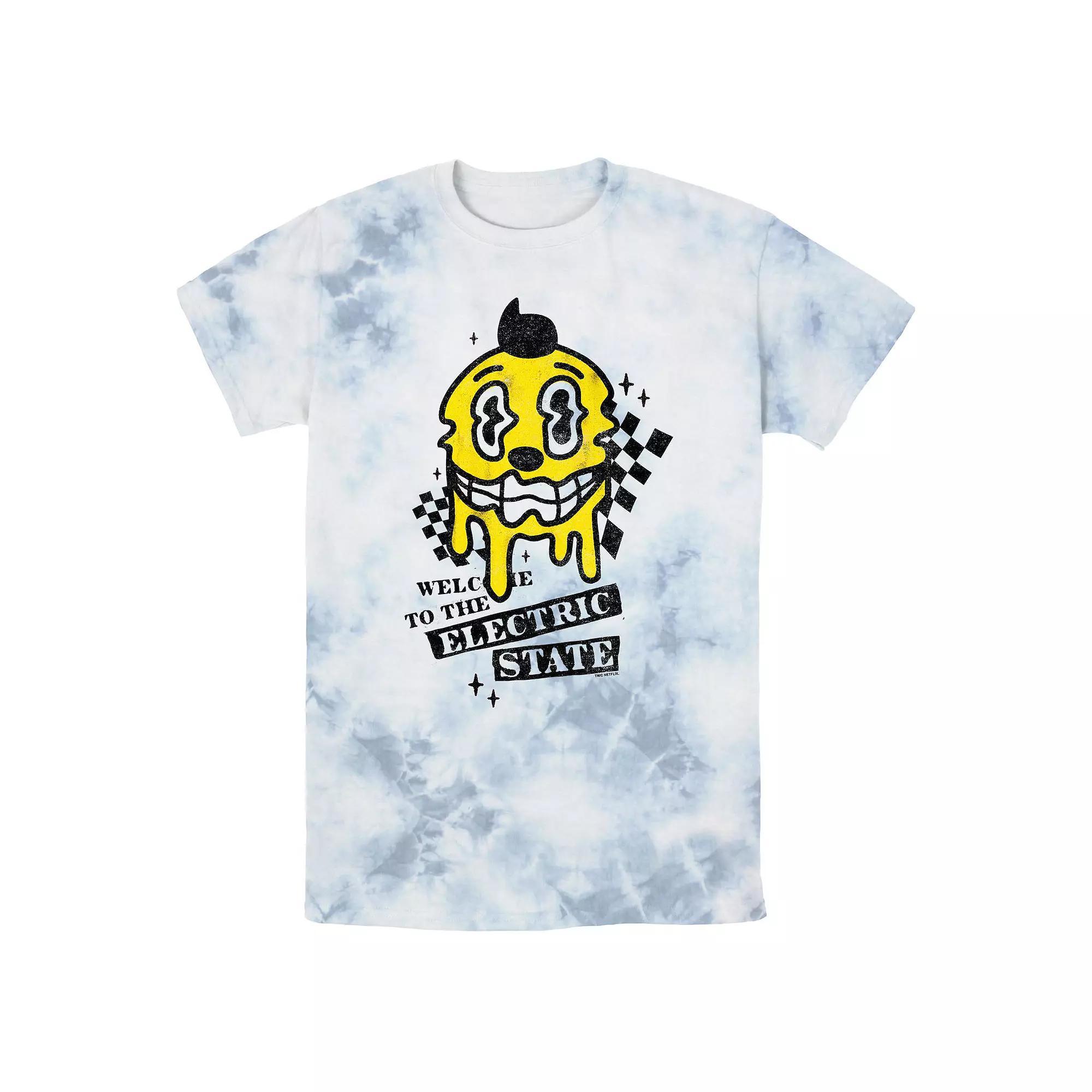 Men's The Electric State Welcome Paint Bombard Wash Graphic Tee, Size: Large, White Blue Product Image