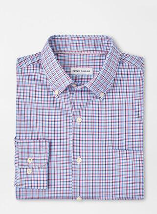 Peter Millar Mens Albert Crown Lite Cotton-Stretch Sport Shirt | Color: Rosewood | Size: XL Product Image