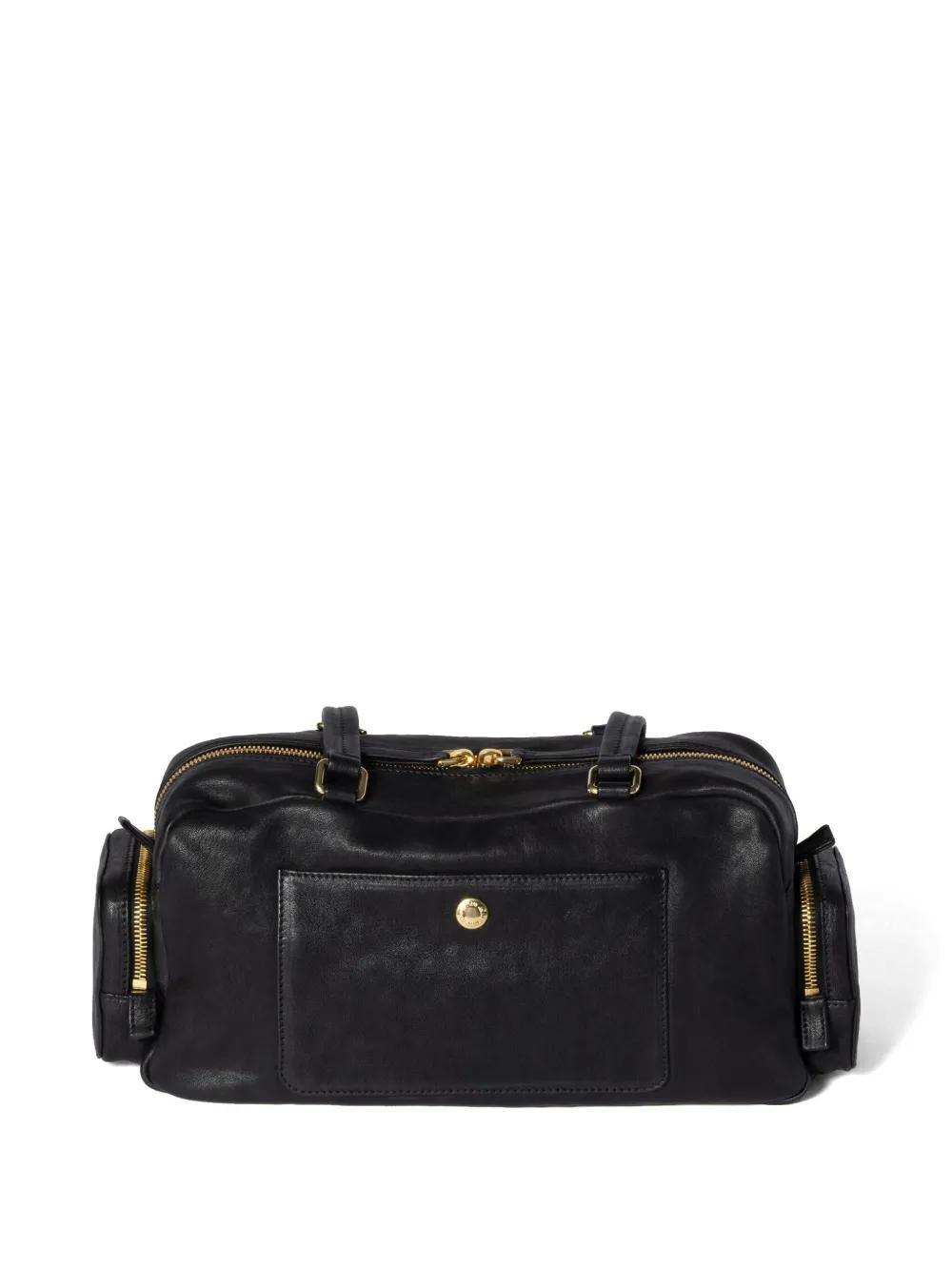 MIU MIU Leather Tote Bag In Schwarz Product Image