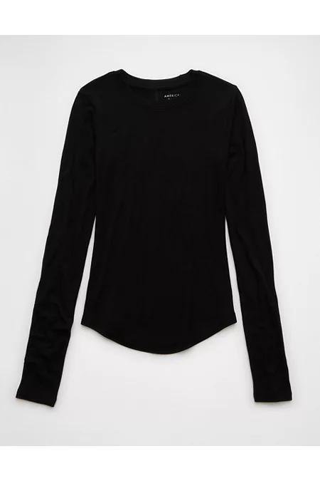 AE Cozy Up Long-Sleeve Layering T-Shirt Womens Product Image