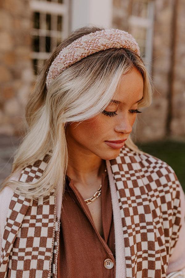 Easy To Style Tweed Headband in Pink Product Image