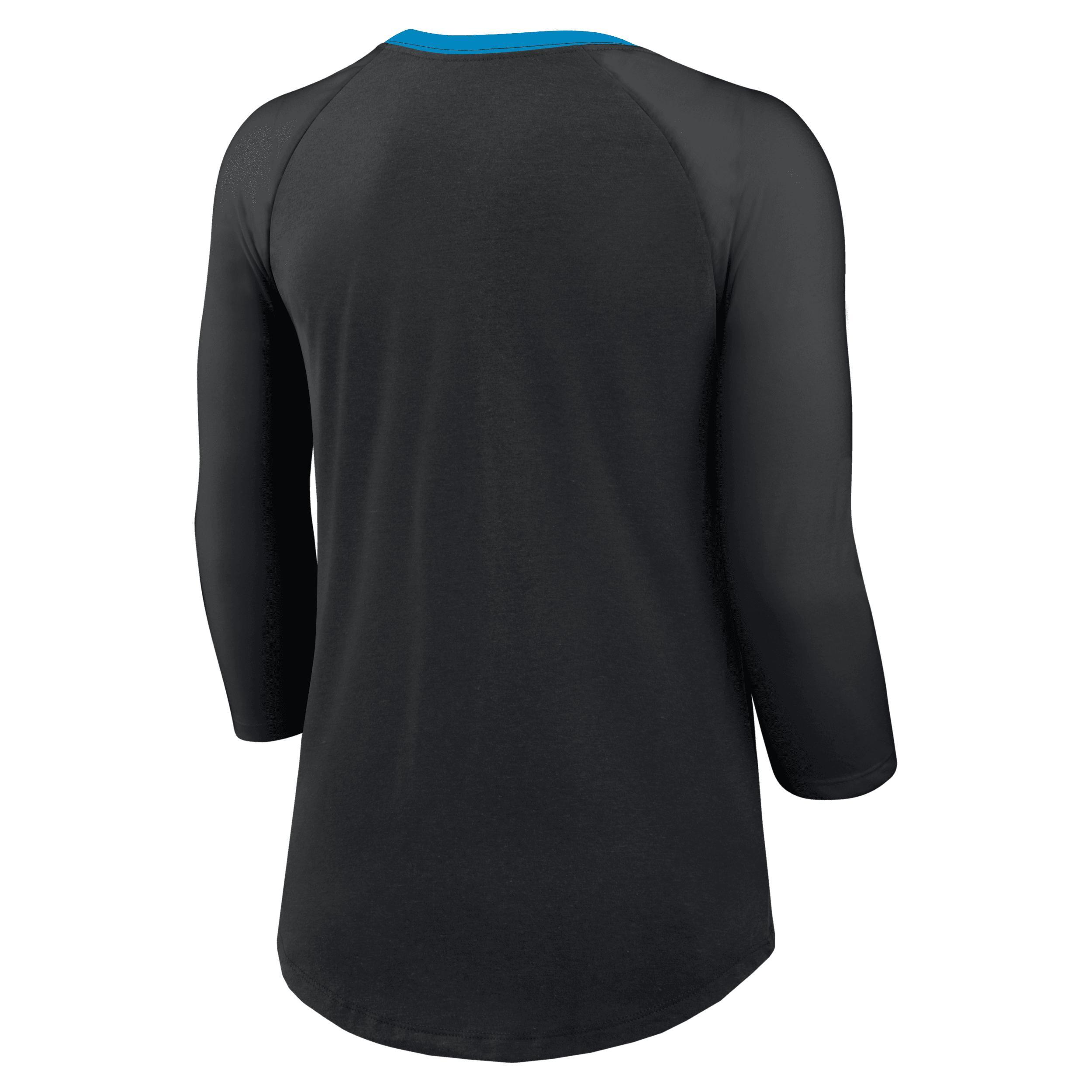 Women's Nike Navy Tennessee Titans Raglan 3/4 Sleeve T-Shirt, Size: XS, Blue Product Image
