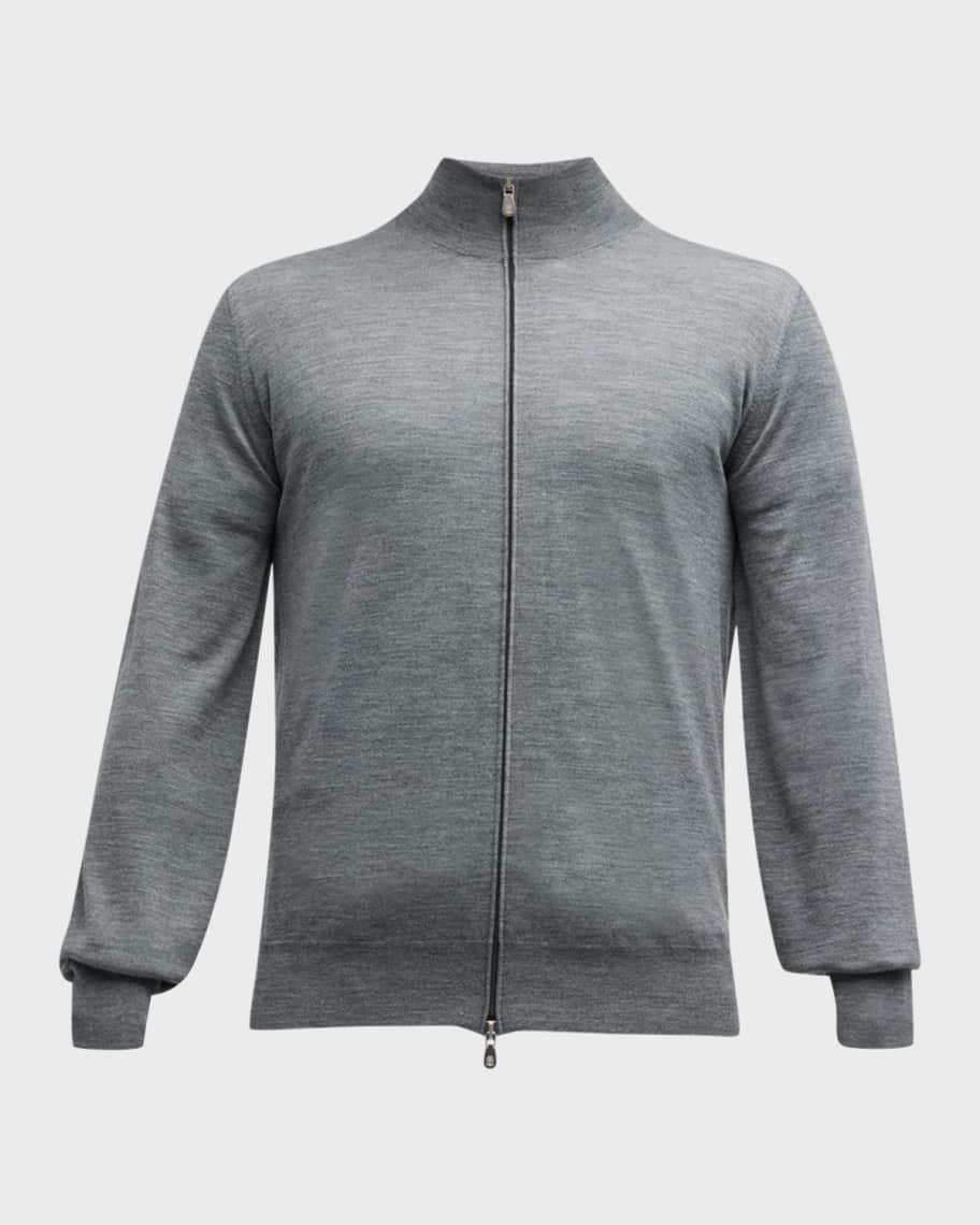Mens Wool-Cashmere Full-Zip Sweater Product Image