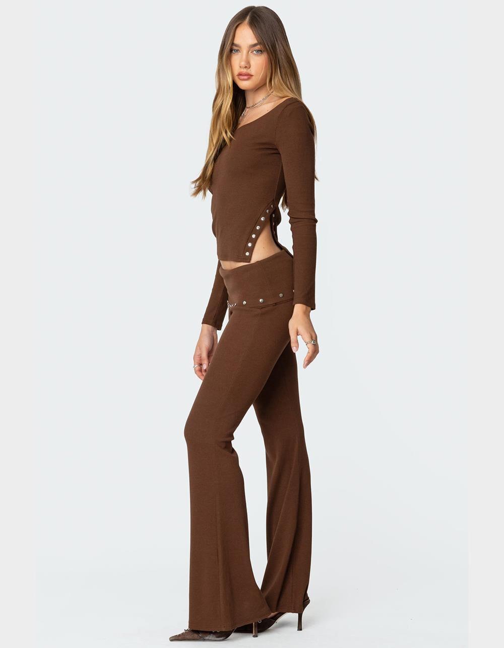 EDIKTED Aries Studded Fold Over Leggings Product Image